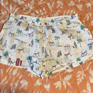 VS pajama shorts, size small, Eiffel Tower